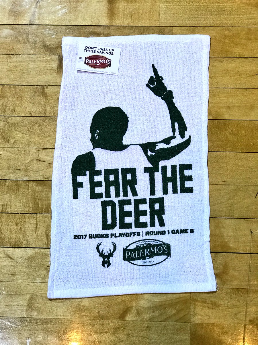 Thanks to @Palermos_Pizza for getting all fans fired up with these Game 6 rally towels!! #FearTheDeer https://t.co/539JKT1lLF