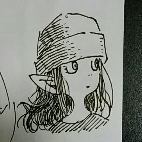 ネームを2話分くらい
一度に進めたいタイミング。
とりあえず全く関係ないらくがきをして
脳みそリセット。
(ちょっとカワイイの書けた気がするw)

さてと・・ 