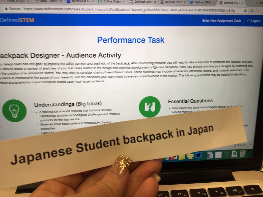 sharicollins44's tweet image. Backpack activity #stem #performancetasks @DefinedSTEM