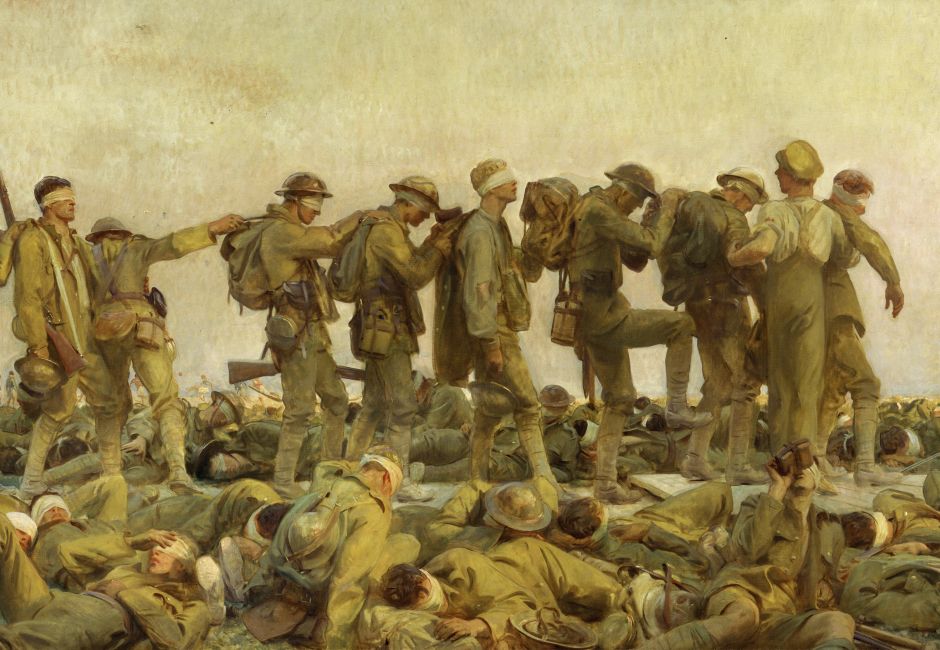 John Singer Sargent (1856-1925),#American #Impressionist #Painter. #artwork GASSED, I WORLD WAR. #PaintingOfTheDay #detail #artgallery