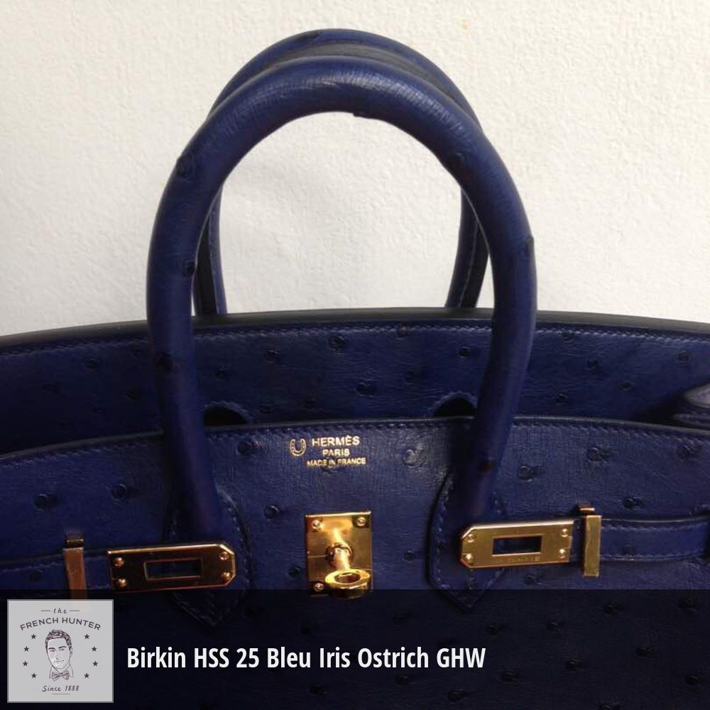 The French Hunter on X: Birkin HSS 25 Bleu Iris Ostrich GHW #hermes  #birkin #kelly #constance #handbags #luxury  / X
