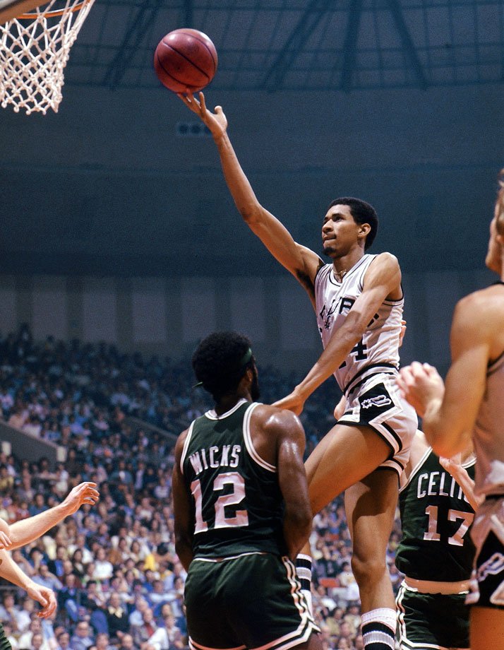 Happy 65th bday to the \"Ice Man\", George Gervin, whose trademark Finger roll was a thing of beauty 