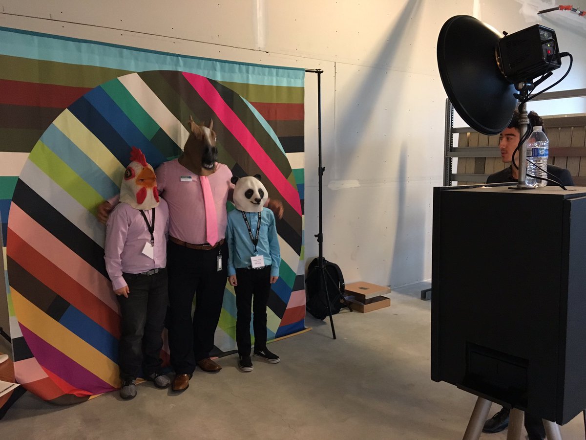 nwcu's tweet image. We've got @BlueBusCreative here with a photo booth for #takeyourchildtoworkday!