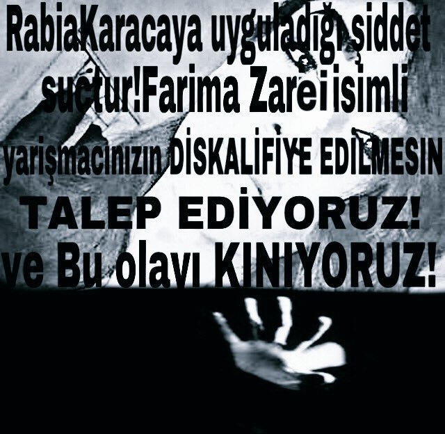 SalihaTgl1's tweet photo. Şiddete hayır @karacarabiaa @halukss @CanerErdem1 @metinkaraaslan @yastuzemen #kısmetseolur #rkfcgücü #rabiakaraca https://t.co/37b0uVHsum