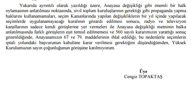Referandumun iptal edilmesi gerektiğini savunan YSK üyesinin gerekçesi.
tamamı için: ysk.gov.tr/cs/groups/publ…