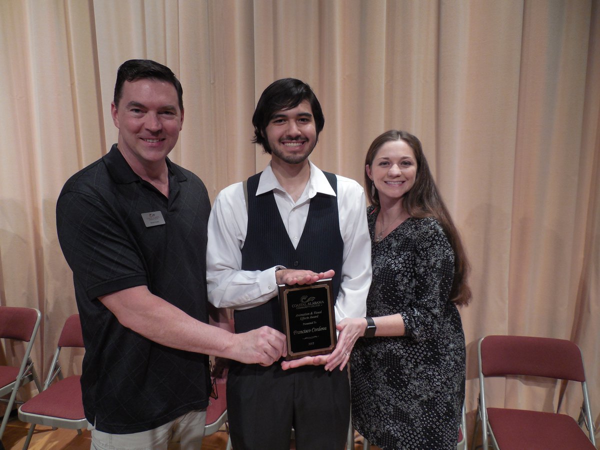 FSCC_CGI's tweet photo. Congratulations to Francisco Cordova!  Francisco received the #animation award of the year at Coastal Alabama Community College.@gosunchiefs https://t.co/zkwF5kn6AA
