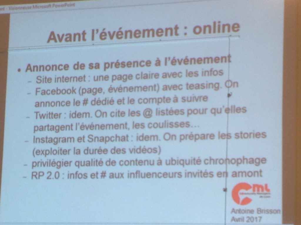 ClubCML's tweet image. L'annonce de sa présence à un évènement ! #ateliercml #evenement