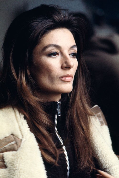 Happy Birthday Anouk Aimee. Here\s one on set from \Un Soir, Un Train\, 1968. 