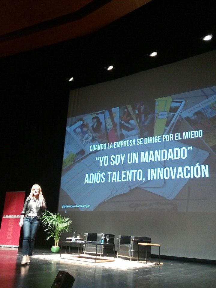 nere_ariztoy's tweet photo. "Cuando se dirige una empresa desde el miedo, no hay talento, no hay innovación y adiós a la creatividad" @PilarJerico #ForoEurogap https://t.co/QMjrM0i1IV