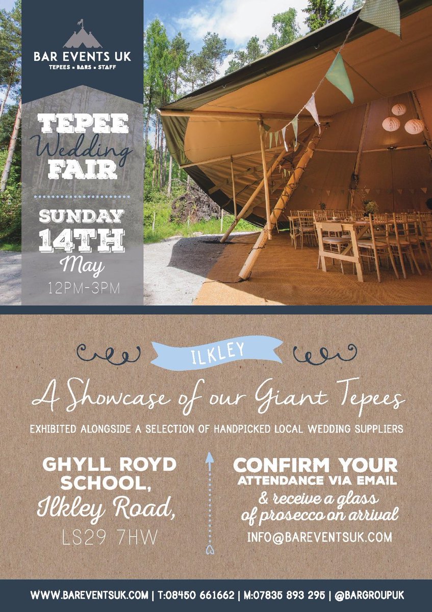 BARGroupUK's tweet image. Don't miss our unique #weddingfair #leedshour Sun 14th May 12-3pm #teepee #tipi #tepee #wedding #Yorkshire