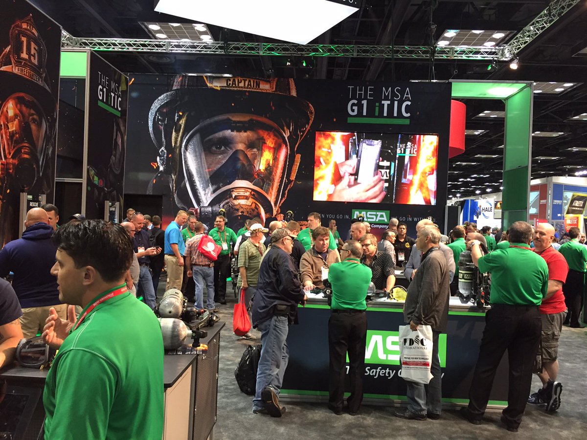 MSAsafety's tweet photo. Things are heating up at @FDIC today! Come visit us. #MSAFire #FDIC2017 #MSABlockParty #SCBA #Firefighters https://t.co/vxJRuzOWH4