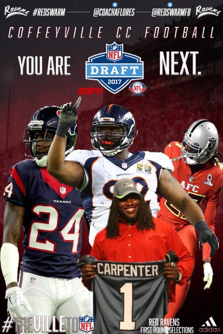Red_Raven_FB's tweet image. The #NFLDraft is tonight. 

Who is next? 

#TheVILLEtoNFL
#RedSwarm