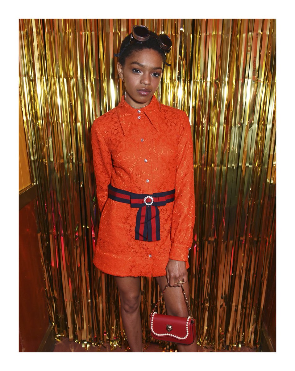 orange gucci dress