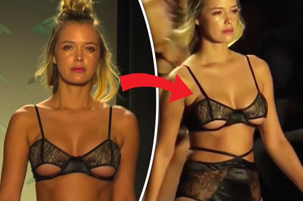 Æble meget fint koncert Busty model takes to catwalk in cut-out bra – viewers lose it for VERY  obvious reason | Daily Star | Scoopnest