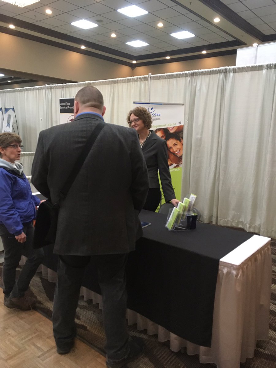 Our partner <a href="/CareerDevAB/">CDAA</a> is at booth 203 chatting with attendees #retrainnow