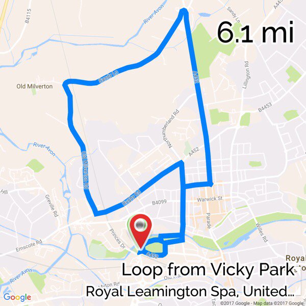 RunWarwick's tweet image. Meeting 9am Sunday at Victoria Park carpark for a 6.1 mi loop with @footpathapp footpathapp.com/routes/333c040…