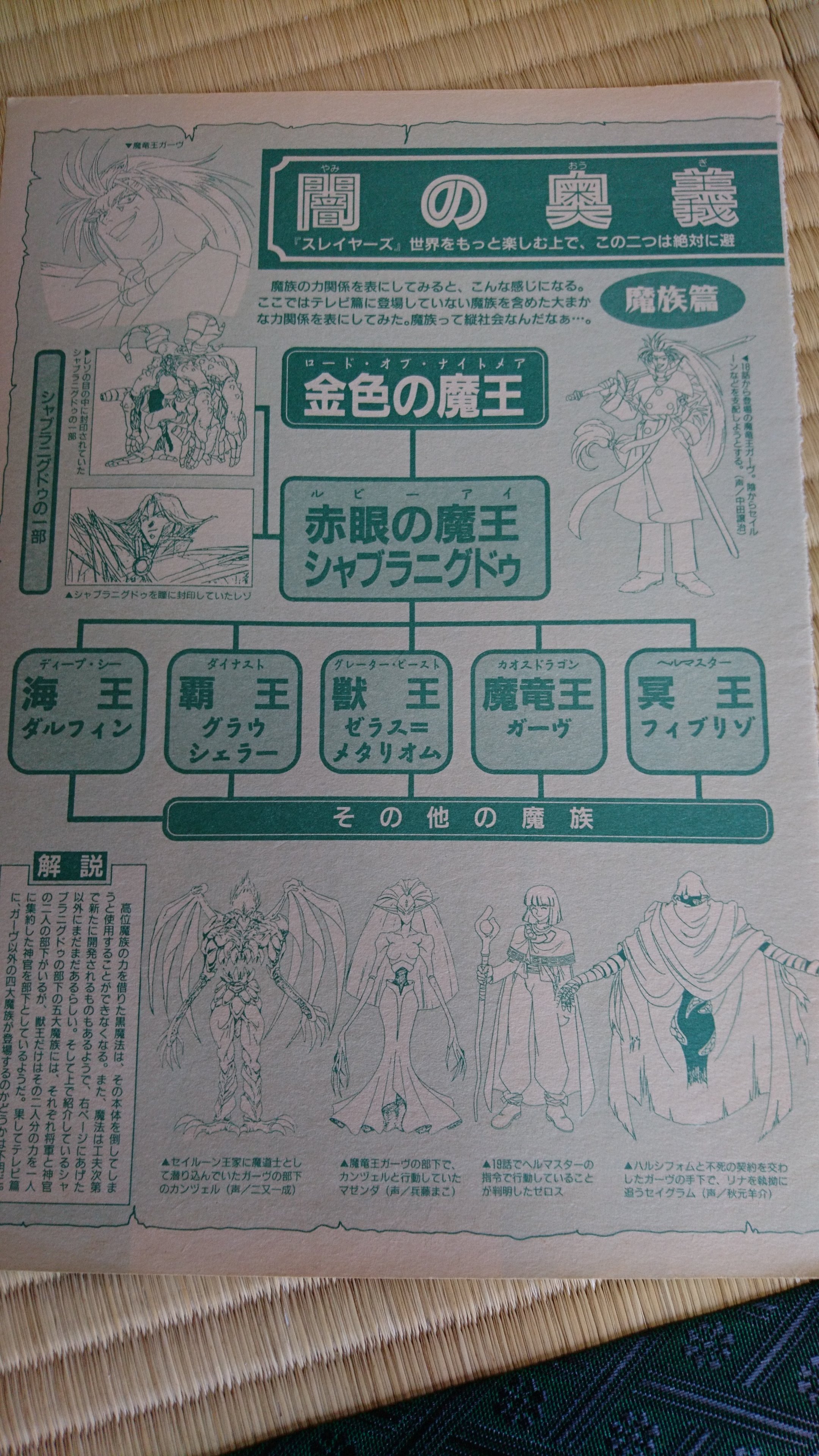 カオティス その２ スレイヤーズの アニメージュとかの付録 記事 アニメ のnextの頃のものだがスレイヤーズ本編の 未登場もあるかも 呪文一覧 漢字にカタカナのルビが厨二病をくすぐる 当時はスレイヤーズのまとめ本なぞなく 魔道大全