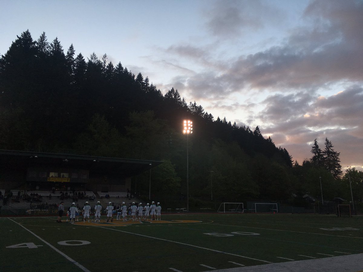 All set for opening faceoff, great night for some lax