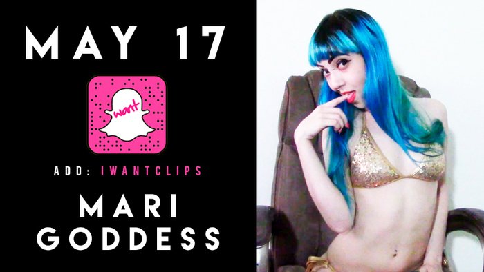 .@MarigoldGoddess Don't miss this SnapChat takeover on May 17th with Marigoddess! #iWantClipsTakeover