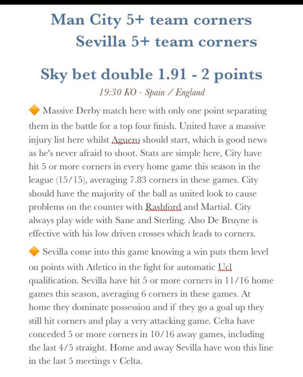 cornersbychris's tweet image. 🚩200 RTS on this tweet by 2pm ill put tomorrow's 5 point bet up 🚩

April profit at +60 points working with @jjcoppini 😎💰💪🏻