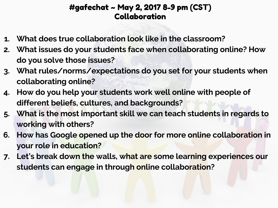 EdTechNut's tweet photo. Join #gafechat May 2nd 8-9pm CST - Collaboration - #gafe #edtechteam #tosachat #edtech #txed #lisdeducafe #gsuiteedu https://t.co/tBZjDIF2C4