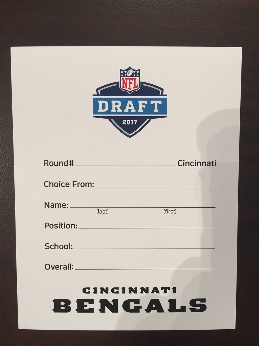 “The #Bengals select…”  The 2017 #NFLDraft starts at 8pm ET on @nflnetwork !   #Bengals50 https://t.co/2U85JU4MR8