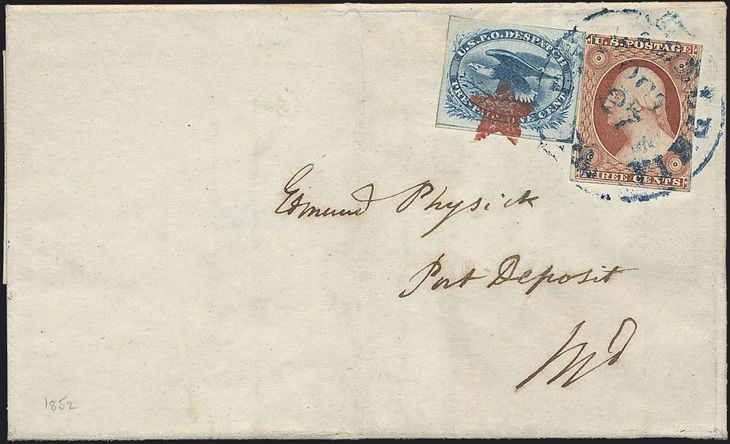 LinnsStampNews's tweet photo. Gem #UnitedStates 1852 combo cover sells for $455 in Auction Galleries Hamburg sale: https://t.co/r5fumPCUWK #AuctionRoundup https://t.co/Pko4y3QzVb