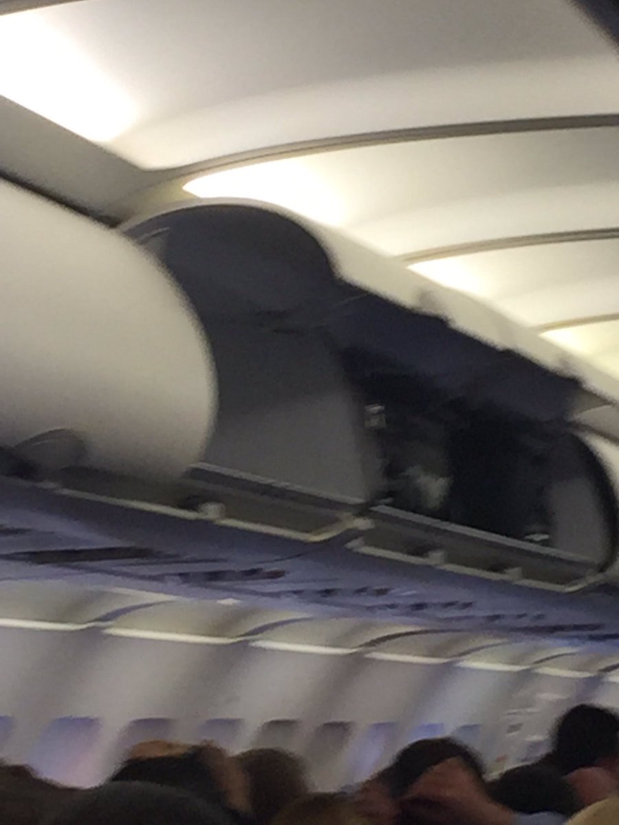 LewNella's tweet photo. #UnitedAirlines #dontfly tell us no bin space have to check my backpack. check what they call no bin space. https://t.co/8x68BEdK0l