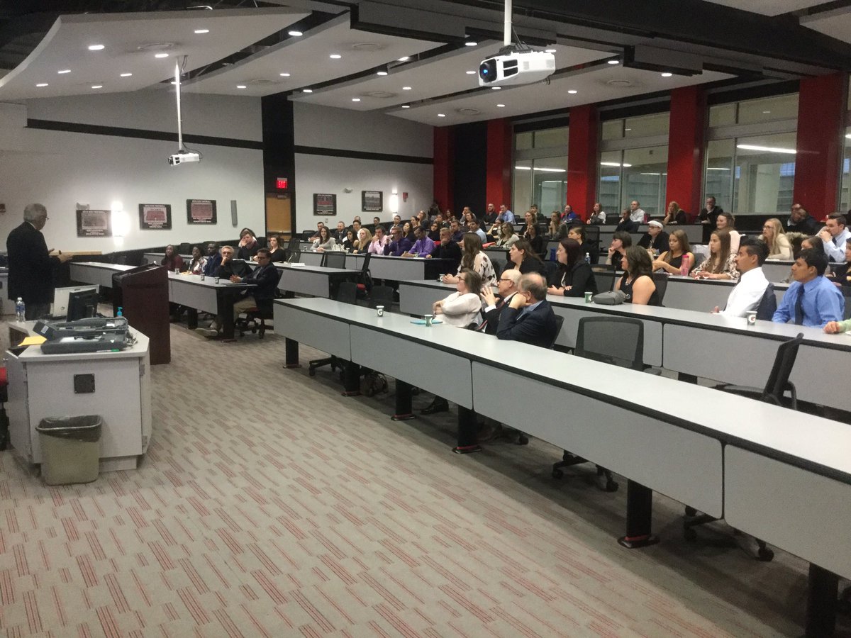 PhilVoorhisatc's tweet photo. Bob Gray presenting at 12th annual Roger and Cathy Kalisiak Alumni Lecture Series.  Speaking about "Concussion Potporri" @NIU_ATP @NIUlive https://t.co/ZUArBOw60a