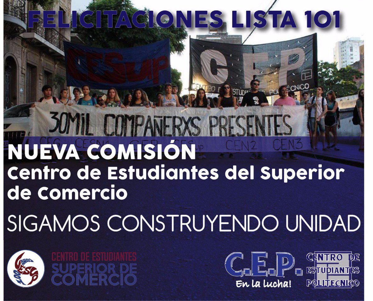 CEPolitecnico's tweet photo. Sigamos construyendo unidad, felicitaciones  @Lista101_ https://t.co/zqKp54ONPf