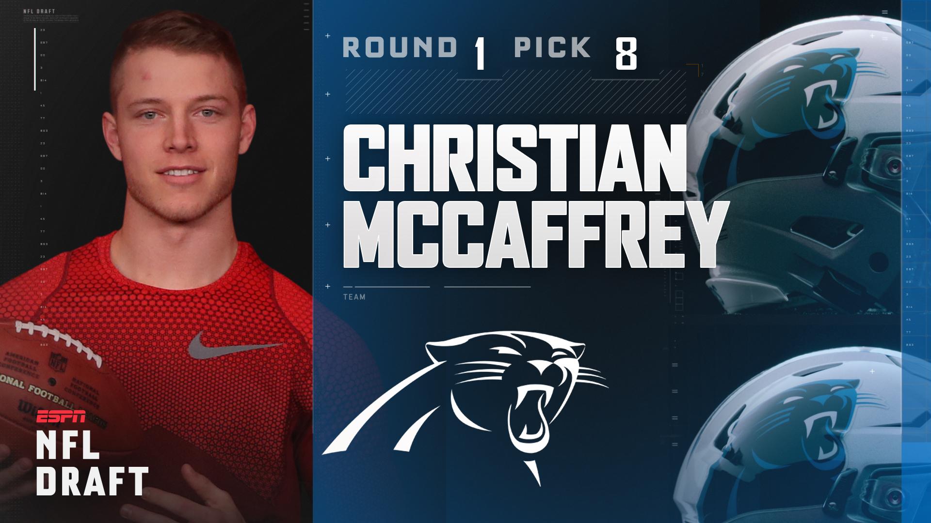 Christian McCaffrey Men's Carolina Panthers Nike Blue 2017 Draft Pick