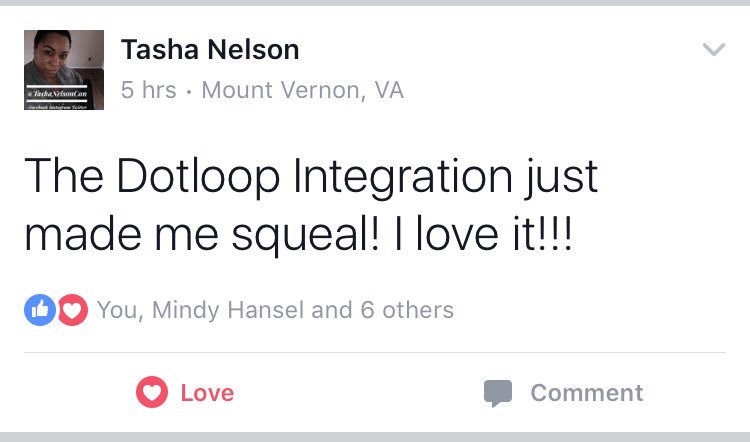 RE: to the new <a href="/BoomTownROI/">BoomTown</a> <a href="/dotloop/">dotloop</a> integration :) <a href="/grierallen/">Grier Allen</a> <a href="/RiversPearce/">Rivers Pearce</a> <a href="/GAustinAllison/">Austin Allison</a>