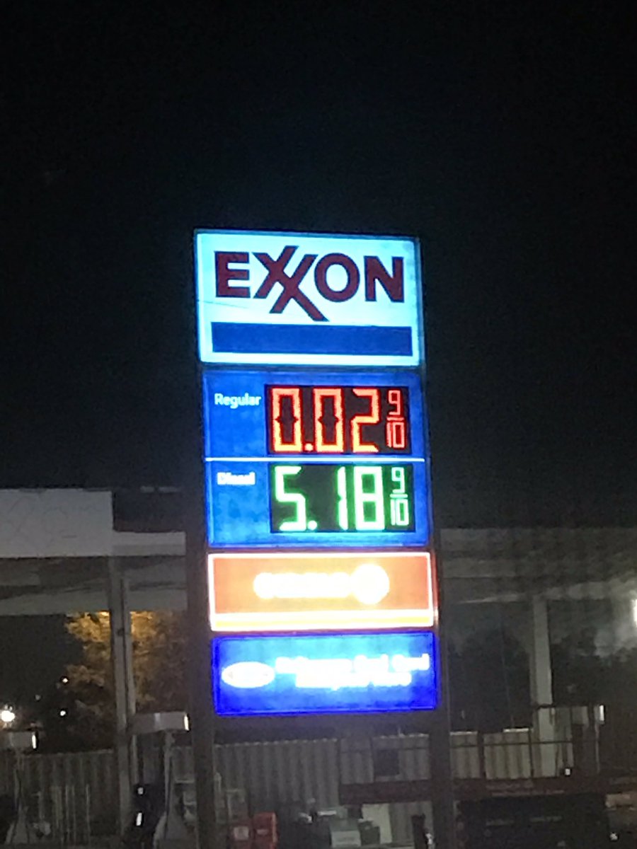 Trump is making gas prices great again. 

Unless you drive a diesel truck