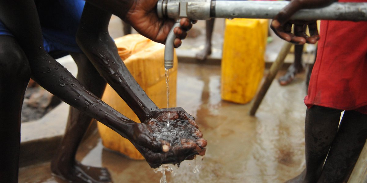 lwfassembly's tweet photo. #HumanBeingsNotForSale Young #refugees fetch water at a borehole built by @LWF_Uganda #Day12 until #lwfassembly #assembly365 https://t.co/Q5UFvplijr