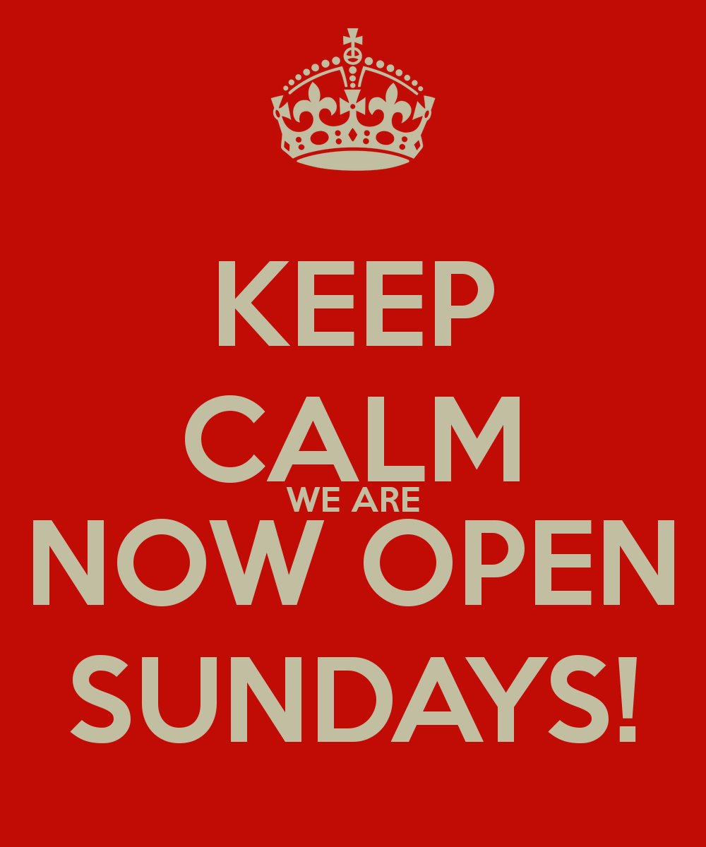 We are now open Sunday's from 11am - 5pm serving our new children's pizza bit.ly/2oxCFI1 as well as our other culinary delights...