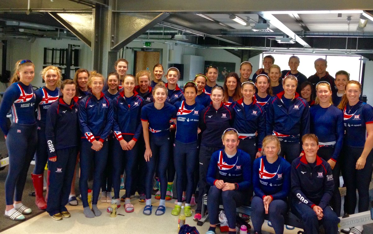 BritishRowing's tweet photo. The #GBRowingTeam women's squad looking 👌 in their new #RowingbyMizuno stash ahead of training https://t.co/Rd7TmGCSRs