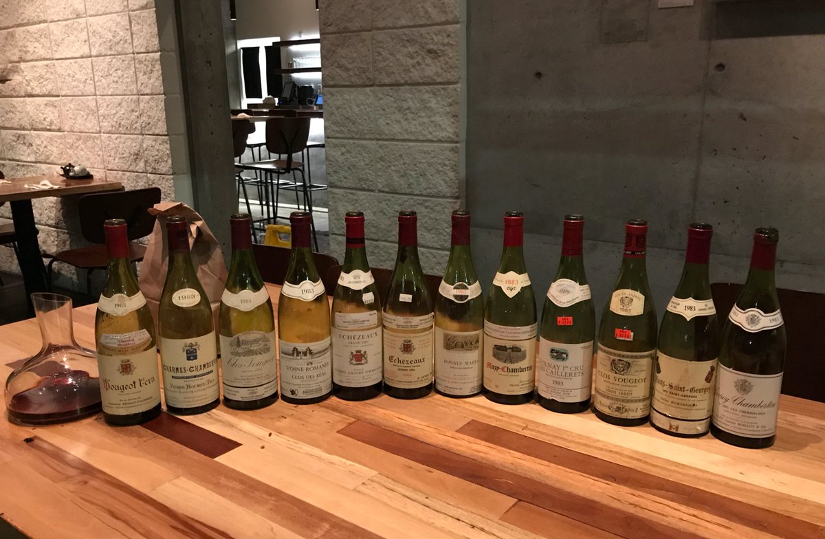 Thursday nite 1983 Burgundy dinner with @courtierwines.