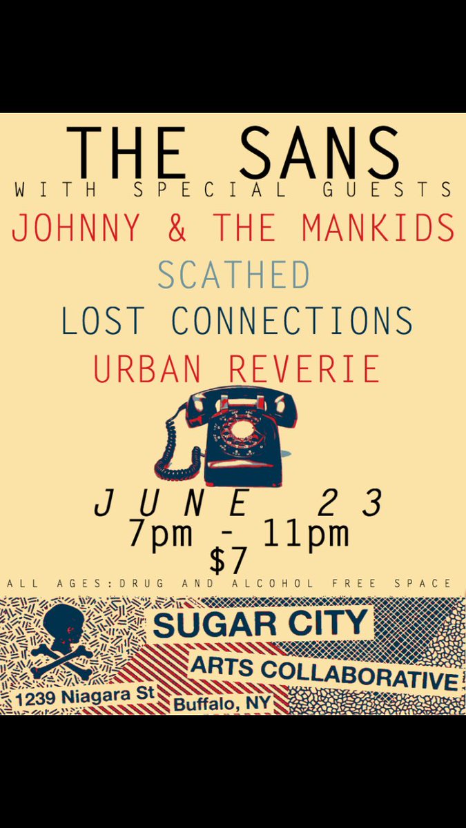 ScathedOfficial's tweet photo. Just announced that we will be playing with @LxstConnections @urban_reverie Johnny &amp; The Mankids and The Sans. June 23rd..7-11. https://t.co/AoTVmITdbY