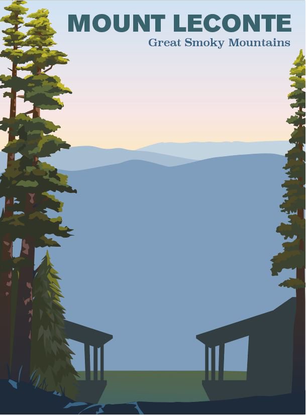 posternaut's tweet photo. #WIP #illustration #travelposter Mt Leconte Poster Work In progress. Hiked it this Spring and worth the effort. #hikingtrail #posternaut https://t.co/6HccXz0qL6