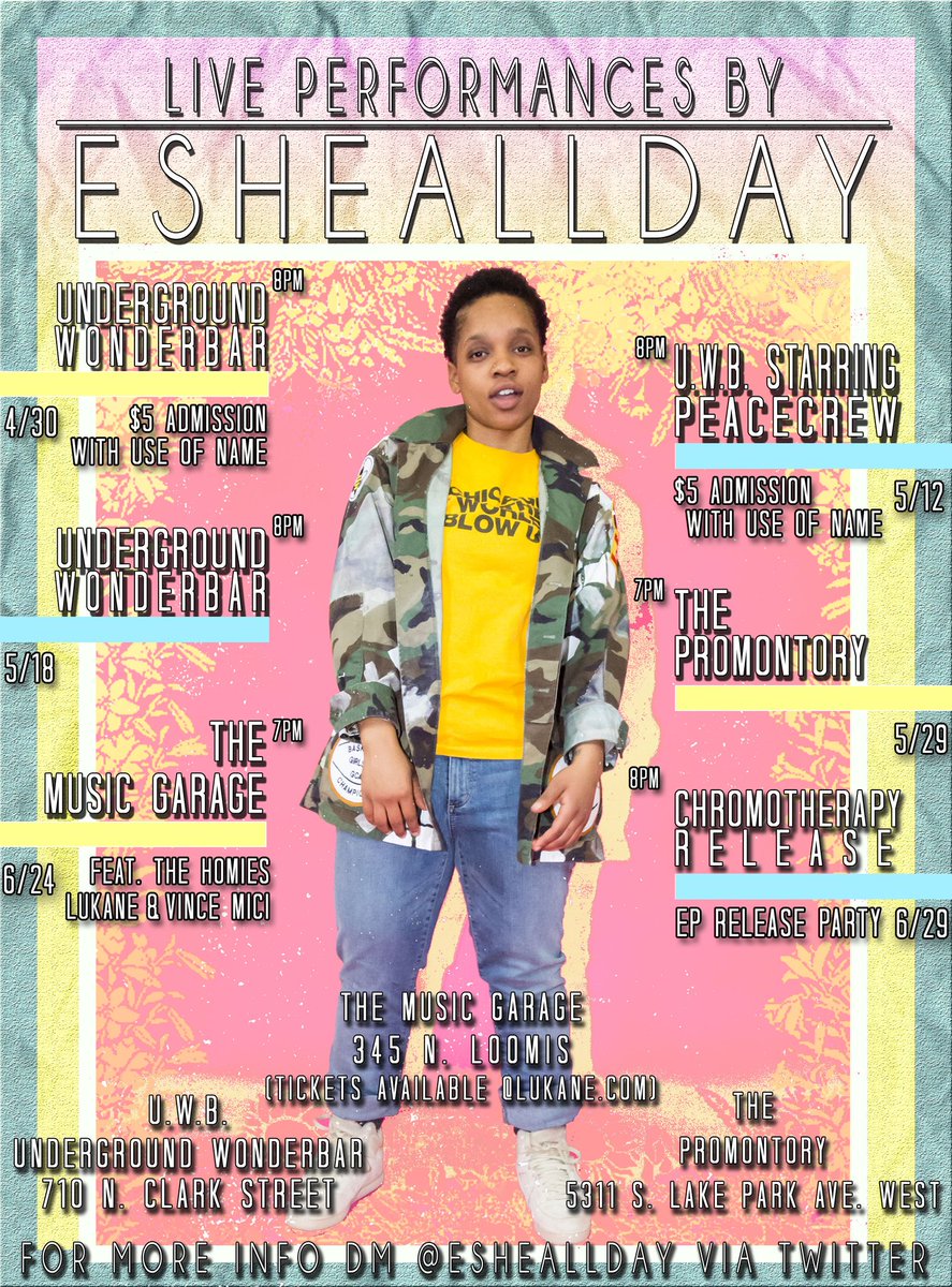 esheallday's tweet photo. Email esheallday@gmail.com if you cannot afford tix or admission but wanna slide.
🎨: @izzycee_
#esheallday #PeaceCrewCreativeCollective https://t.co/rD4Lamk90c