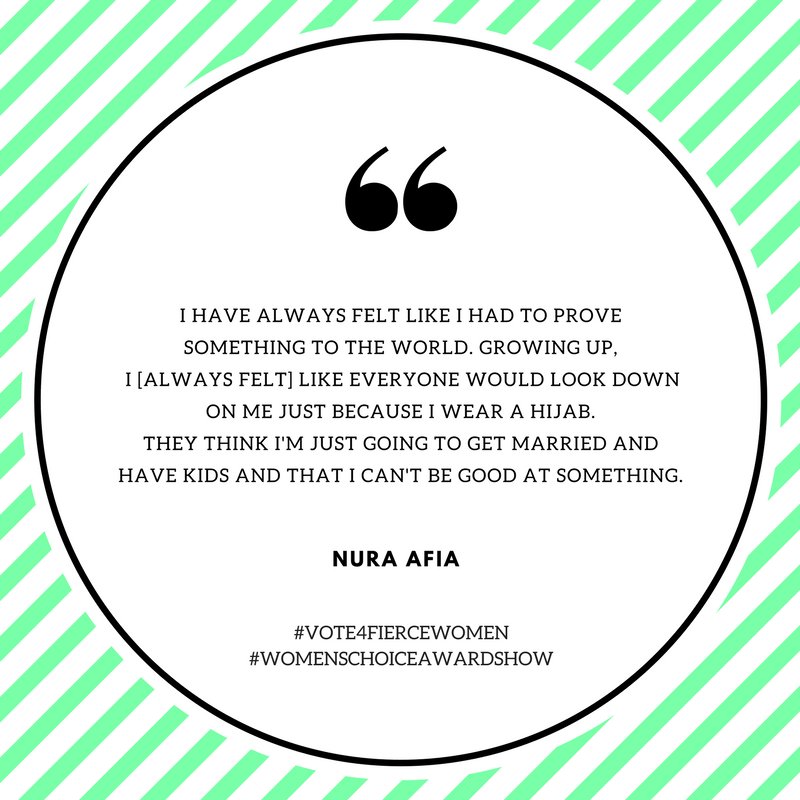 WomensAward's tweet photo. #WCAShow Spotlight Nominee @nuralailalov is an American Muslim beauty blogger, makeup artist and model. @COVERGIRL. π
π»πΈβ¨ #Vote4FierceWomen https://t.co/w5HF4mVtR4