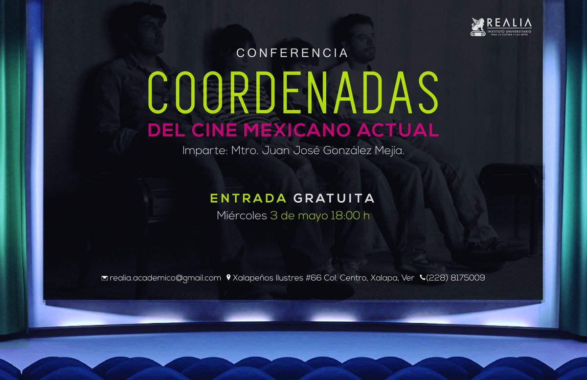 eljuanjose28's tweet photo. El miércoles 3 de mayo, impartiré la conferencia. COORDENADAS DEL CINE MEXICANO ACTUAL... https://t.co/CwGnSbWTLZ