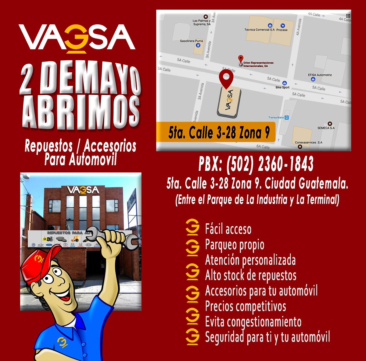 Vagsagt's tweet photo. El 2 de mayo abrimos las puertas de nuestra nueva sucursal - evita el tráfico y congestionamiento. Te esperamos en VAGSA. https://t.co/Gt78LrDmH0