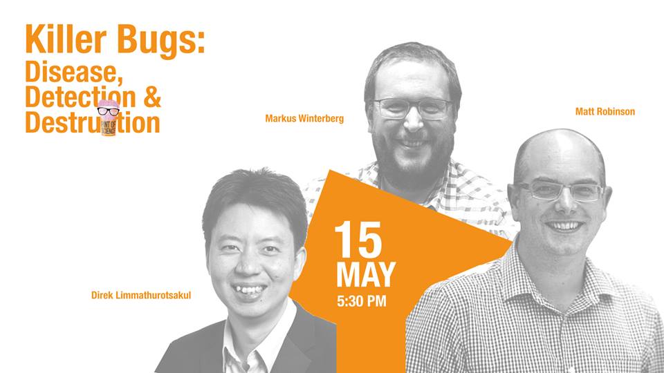 pintofscienceTH's tweet photo. Meet our speakers for Day 1 of our #PosTh festival- "Killer Bugs: Disease, Detection & Destruction" #pint17 #pintofscience #bangkok https://t.co/rTrD6GqcAx