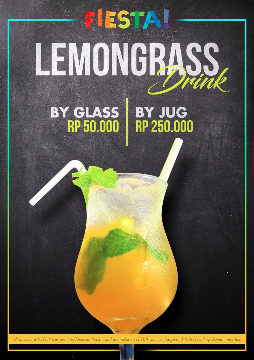 PesonaBLR's tweet photo. Sore-sore cerah begini, paling enak menyeruput Lemongrass di Fiesta #BLR. Mau? https://t.co/tuToMUIrPC
