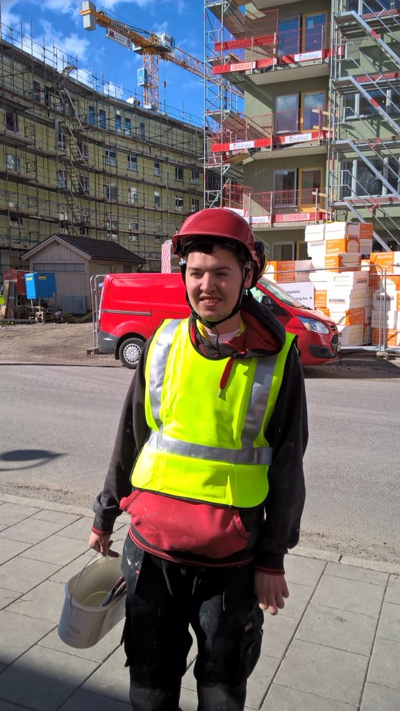 Doncaster College student Luke Dickinson is making good progress on his work placement on this big site in Linkoping, Sweden.