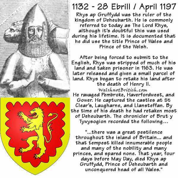 Welsh not British on Twitter "On this day in 1197, Rhys ap Gruffydd