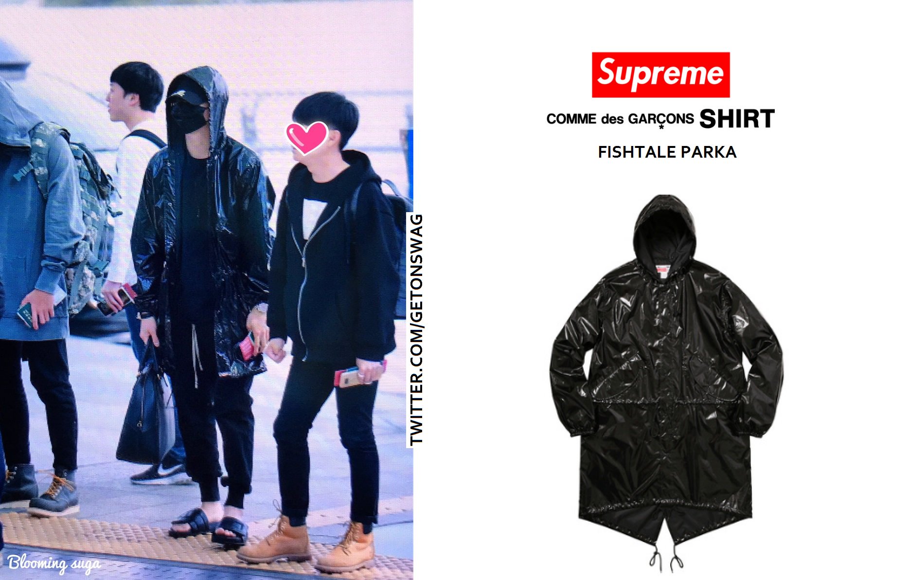 Beyond The Style ✼ Alex ✼ en X: SUGA #SUGA 170519 airport #BTS #방탄소년단 #민윤기  GIVENCHY Black Destroyed Cotton Denim Casual Jacket   / X