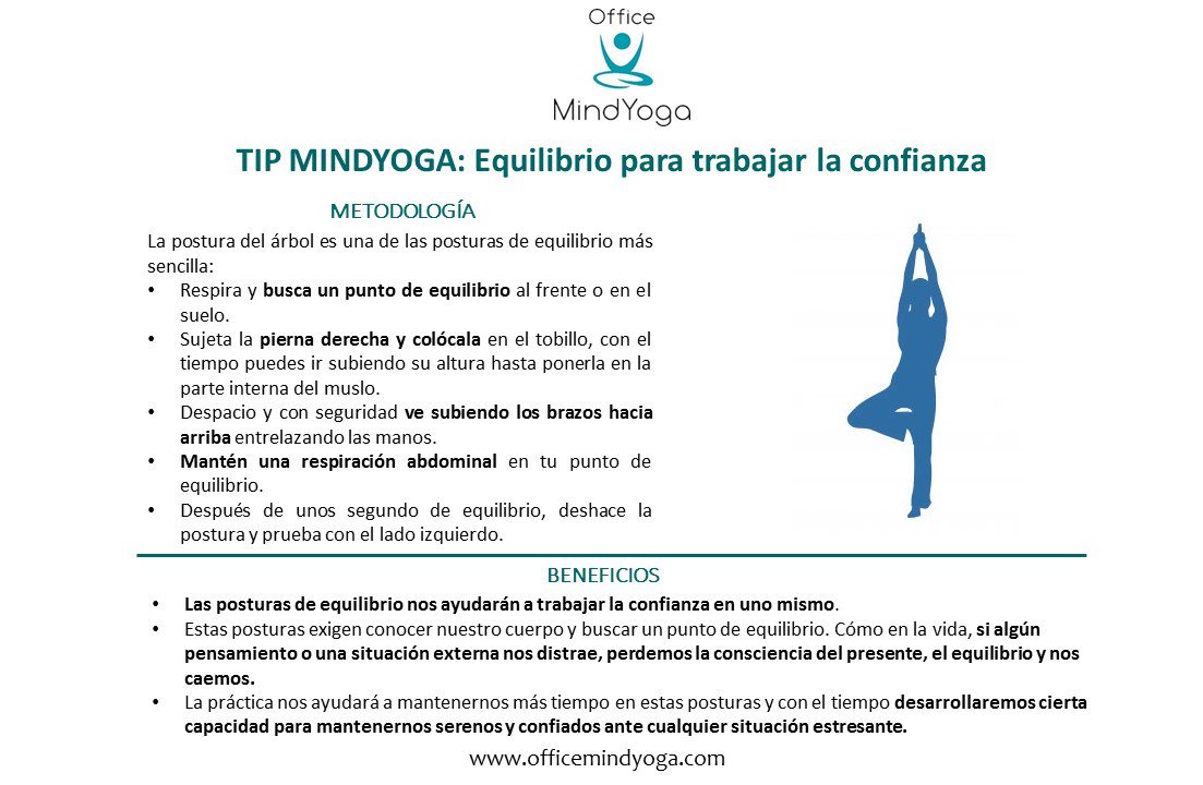 Tip MindYoga: Trabaja la confianza en ti mism@ a través de posturas de equilibrio. ¡Feliz fin de semana!