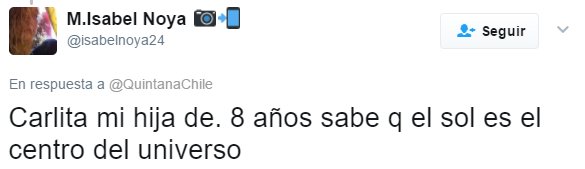 Carlita, mi hija de 8 años, sabe que el sol es el centro del universo.